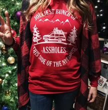 Load image into Gallery viewer, Jolliest Bunch Of Assholes Christmas Long Sleeve Tee Shirt.
