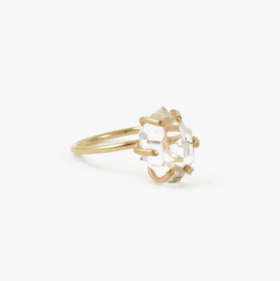 Herkimer Diamond Ring in 14k Gold Filled