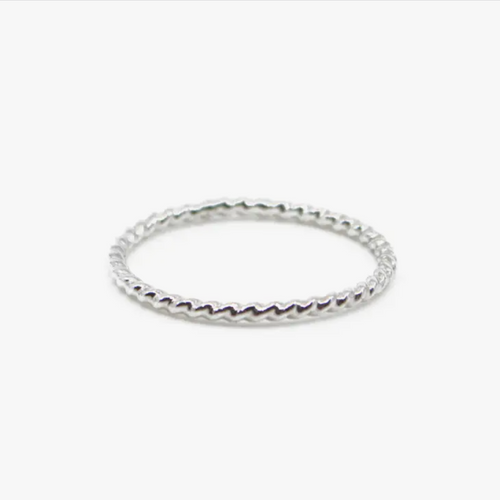 Twist Stacking Ring in Silver.