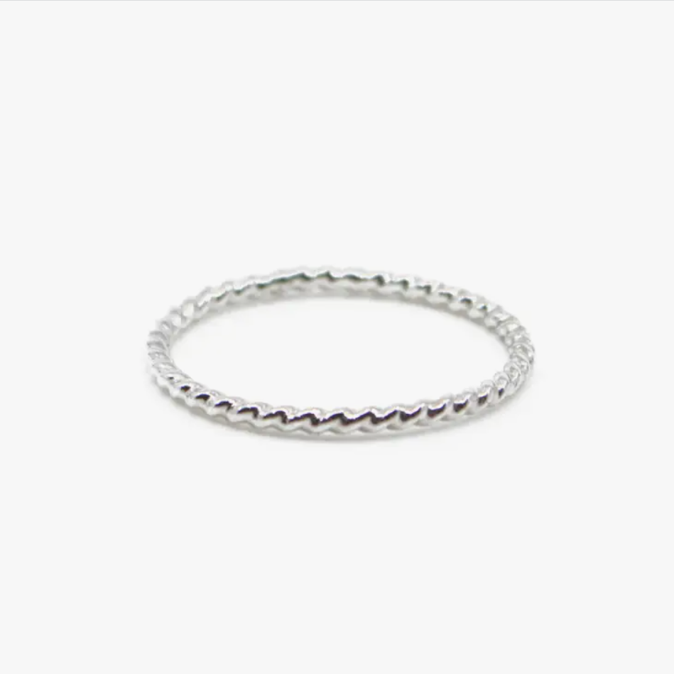 Twist Stacking Ring in Silver