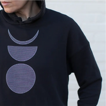 Load image into Gallery viewer, Moon Phases Northwest Hoodie Terrycloth Sweatshirt Black
