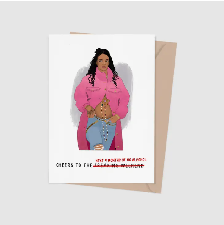 Rihanna Pregnancy Greeting Card
