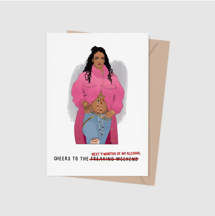 Rihanna Pregnancy Greeting Card.