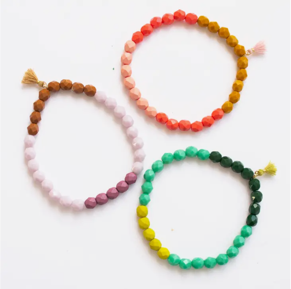Colorful Bead + Tassel  Bracelet