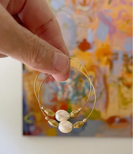 Load image into Gallery viewer, Pearl Earrings large pearl hoops
