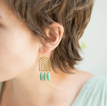 Load image into Gallery viewer, Turquoise Arch Earrings
