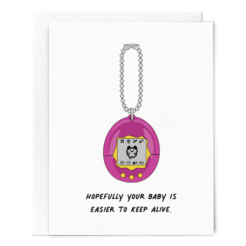 Tamagotchi Easier to Keep Alive New Baby Card.