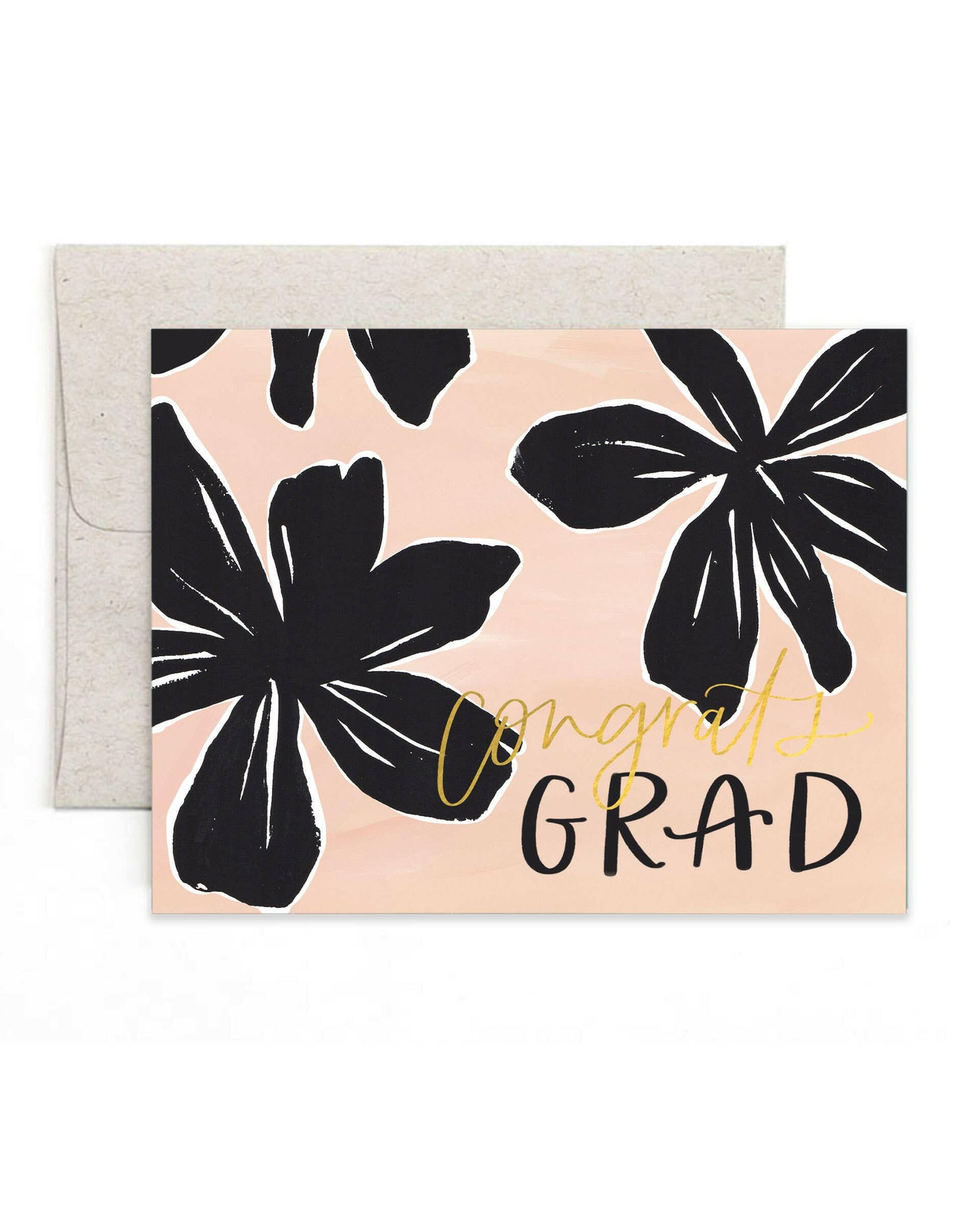 Black Floral Grad Card.