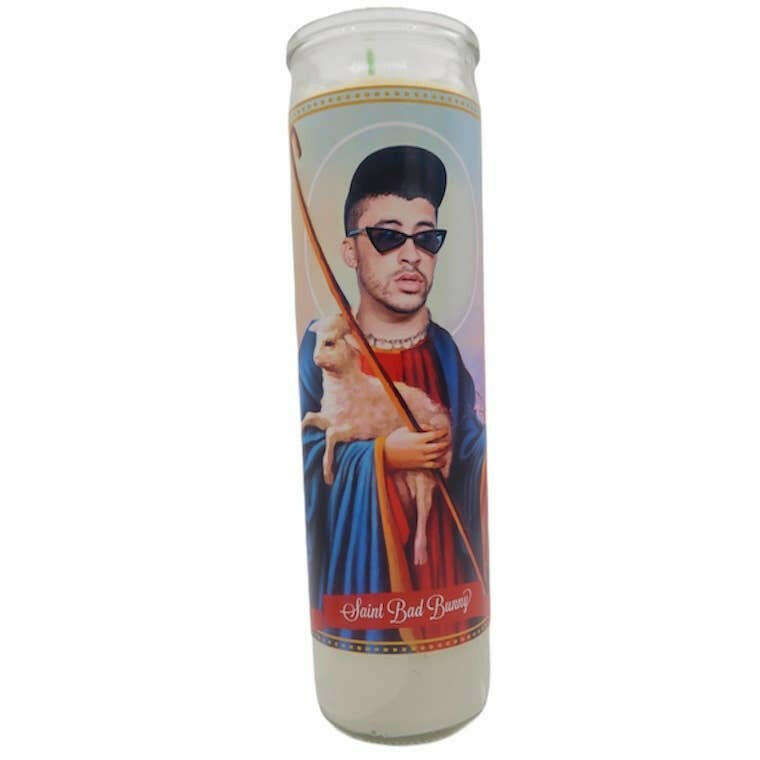 Bad Bunny Devotional Prayer Saint Candle.