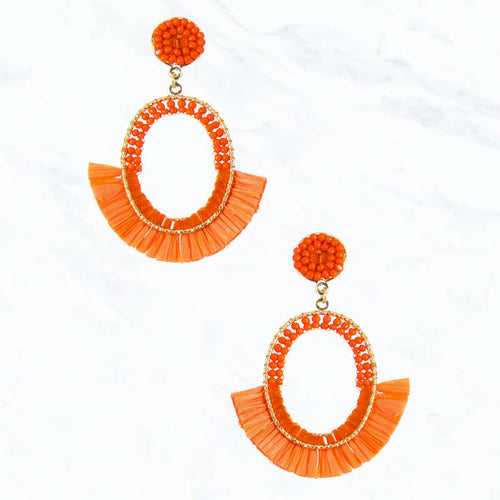 Oval Raffia Flair Earrings.