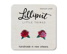 Load image into Gallery viewer, Red Roses Earrings.
