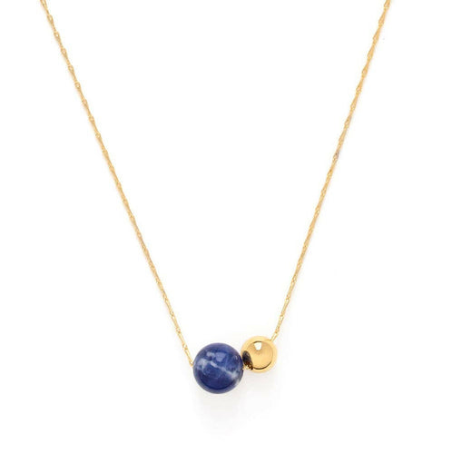 Gemstone Orbit Necklace in Sodalite.