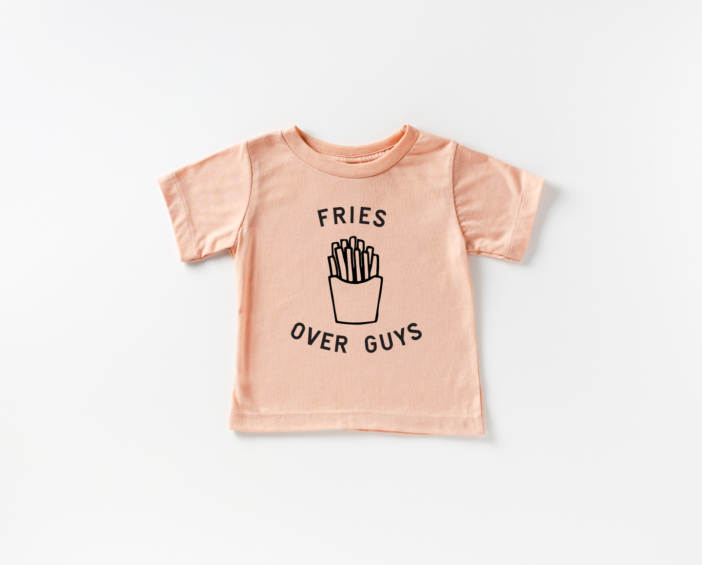 Fries Over Guys - Peach Toddler/Baby/Youth Tee.