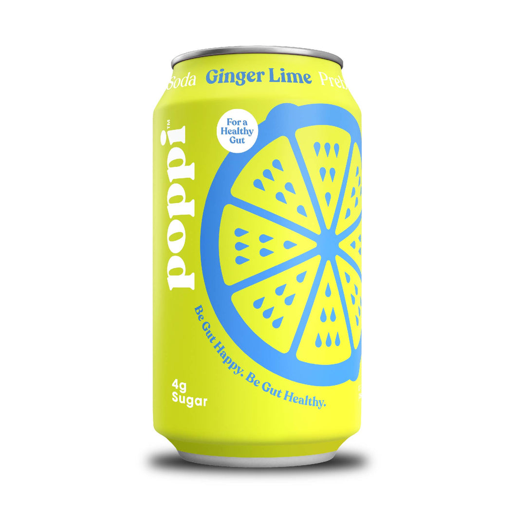 poppi, Ginger Lime, A Healthy Sparkling Prebiotic Soda