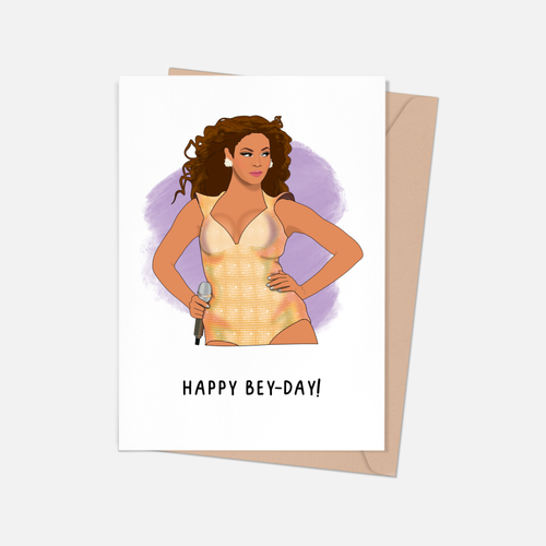 Beyoncé Happy Bey-Day Happy Birthday Greeting Card.