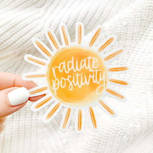 Radiate Positivity 3x3in. Sun Sticker.