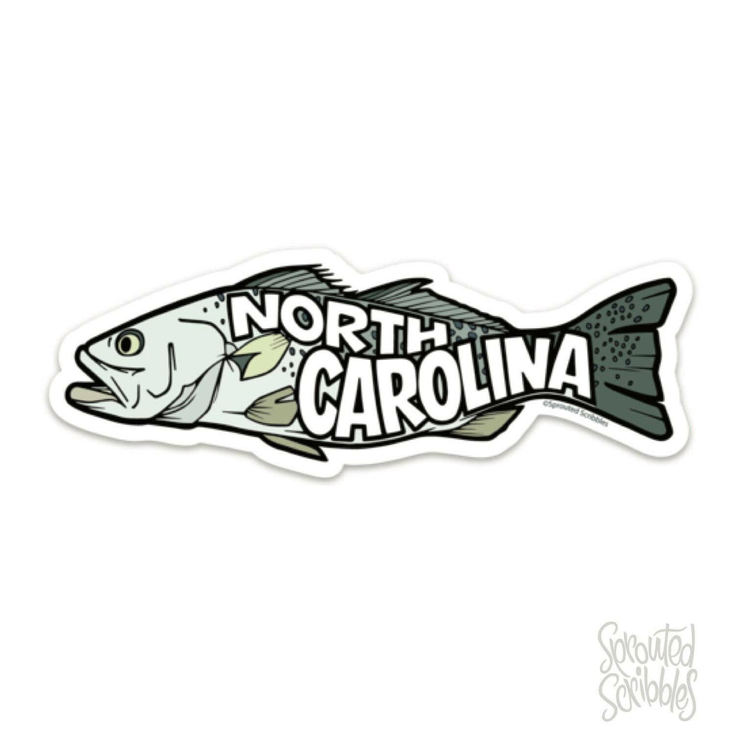 North Carolina Sticker - NC Fish Fishing Outdoors Nature