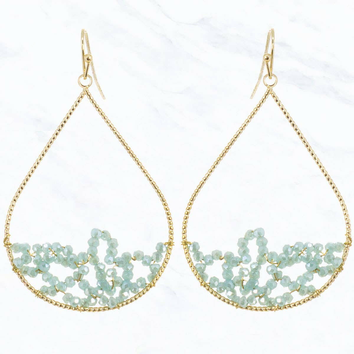 Teardrop Beaded Earrings.