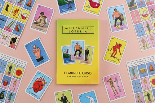 Millennial Loteria Board Game: El Midlife Crisis Expansion.