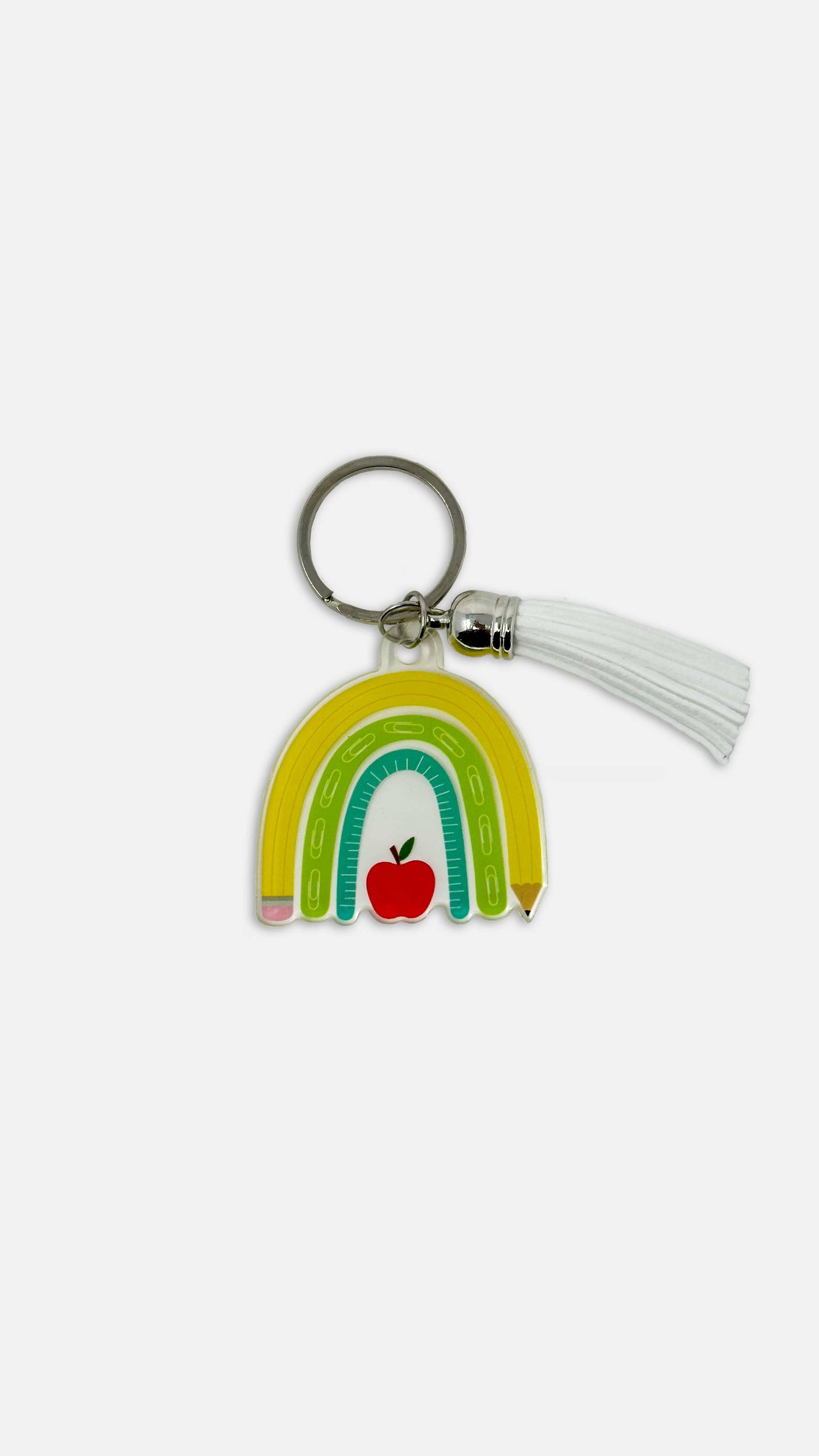 School Supplies Rainbow Acrylic Keychain.