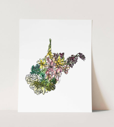 West Virginia Fine Art Print: Watercolor // WV Wildflowers.