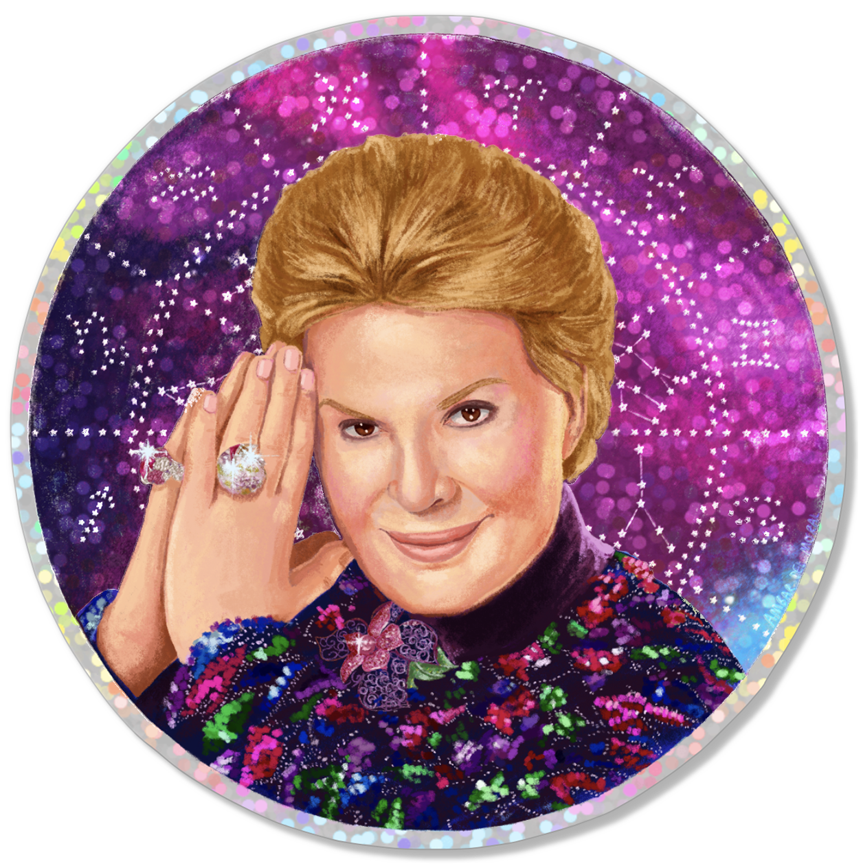 Walter Mercado Sticker (Glitter).