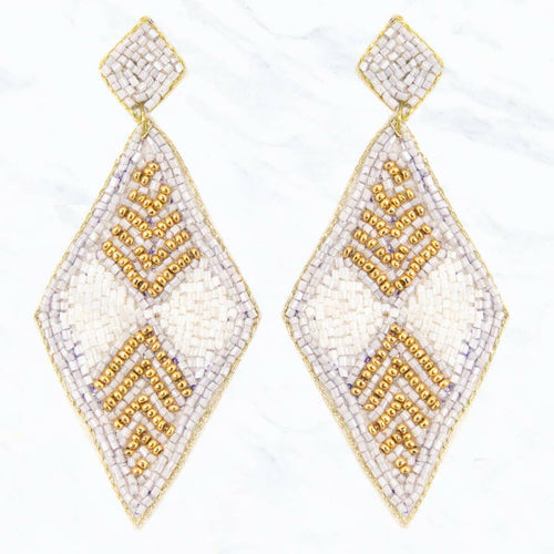 Rhombus Indian Bead Earrings.