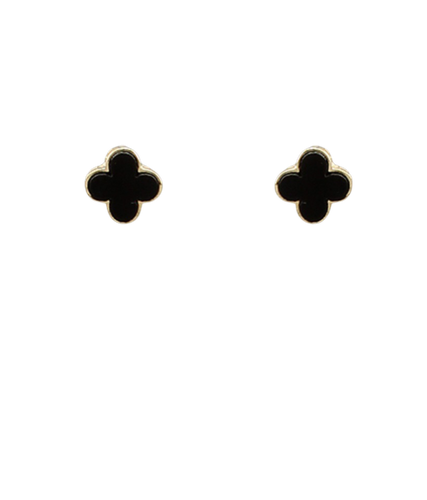 Black Quatrefoil Studs.