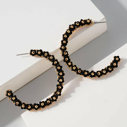 Flower Hoop Earrings.