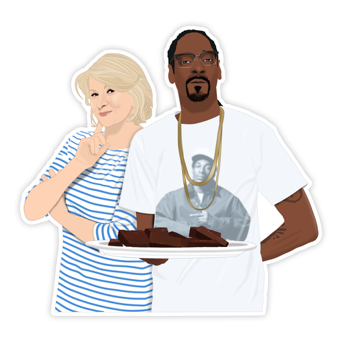 Martha Stewart and Snoop Dogg Sticker.
