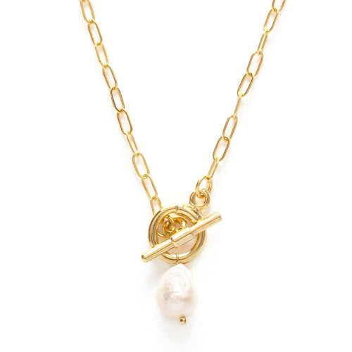 Toggle Clasp with Pearl Necklace- Pearl.