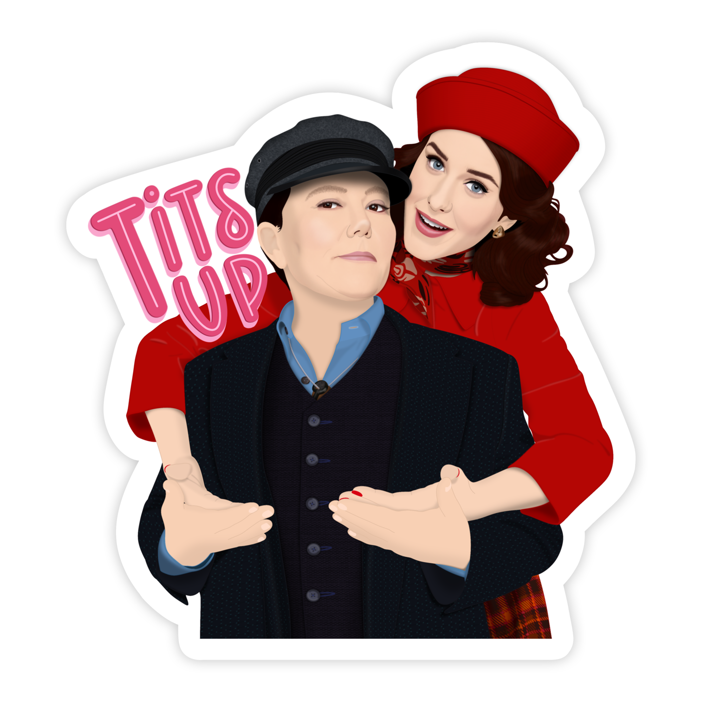 The Marvelous Mrs. Maisel and Susie Tits Up Sticker.