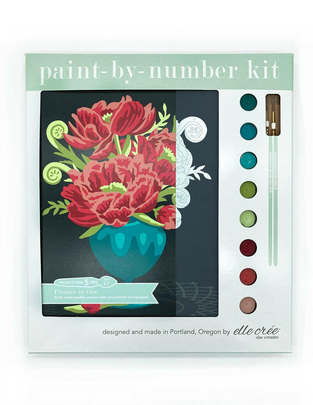 Peonies in Vase Paint-by-Number Kit