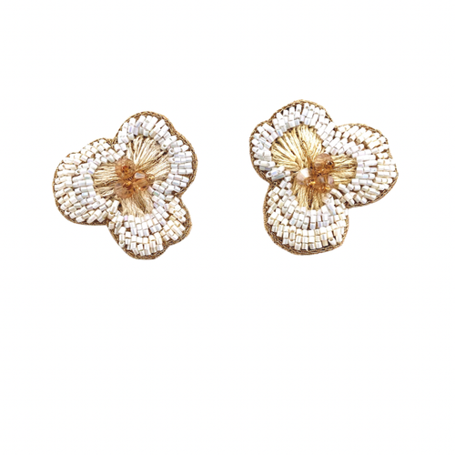 Flower Studs in White.