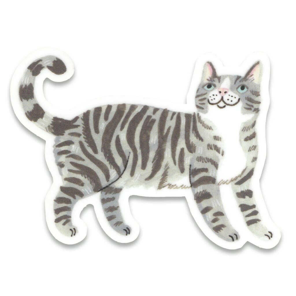 Gray Cat Sticker.