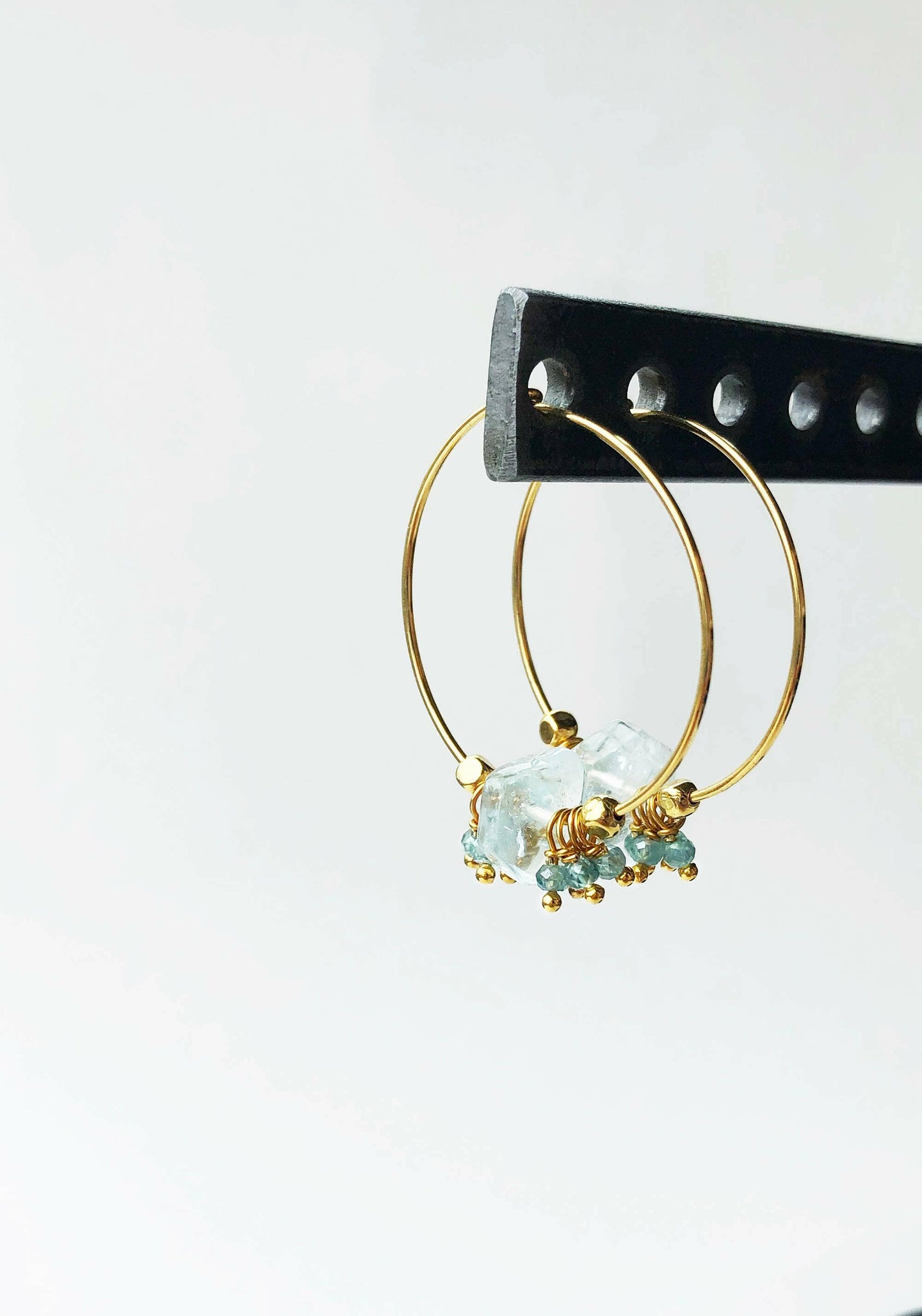 Aquamarine Hoop Earrings.