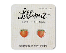 Load image into Gallery viewer, Peach Emoji Earrings.
