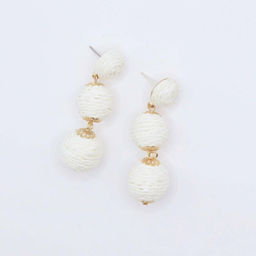 Cream Raffia Ball Drop.