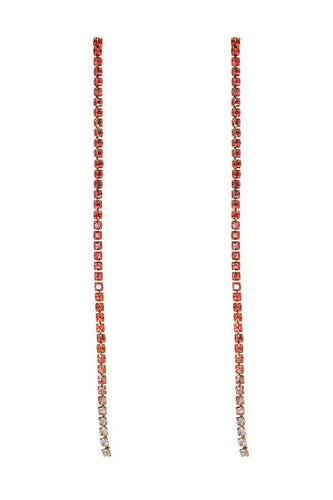Rhinestone Long Drop Earrings.