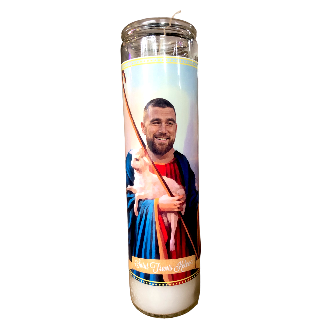 Travis Kelce Devotional Prayer Saint Candle.