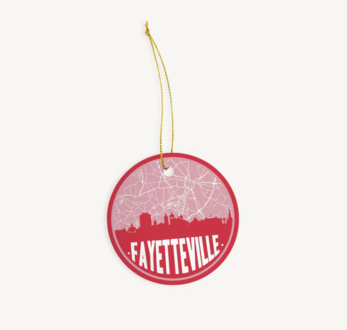 Fayetteville North Carolina map ornament.