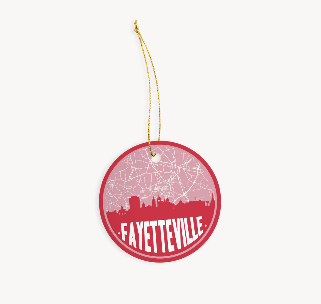Fayetteville North Carolina map ornament