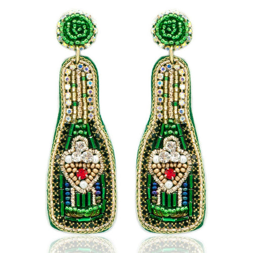Beaded Bottle Post Earrings.