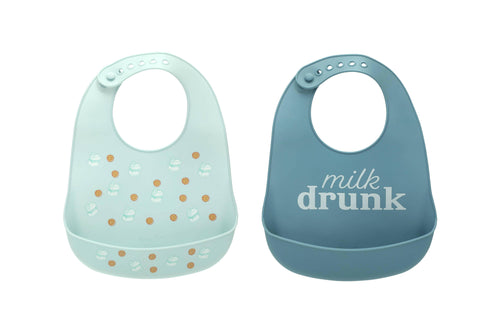 Silicone Bib Set, Milk Drunk.