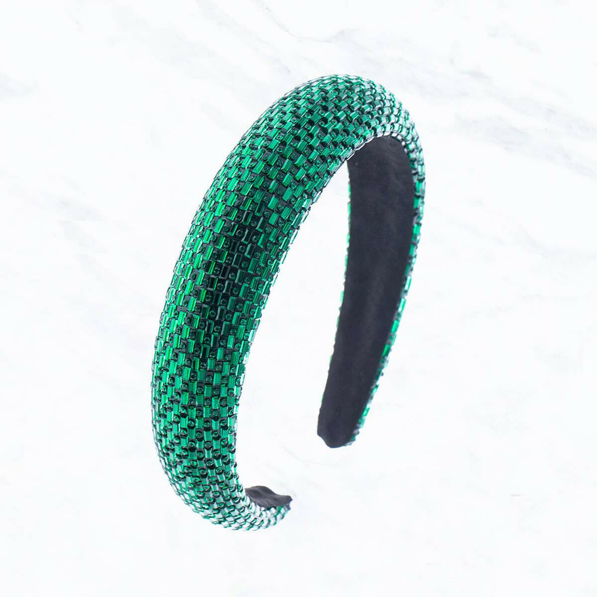 Baguette Stone Hair Band: Emerald.