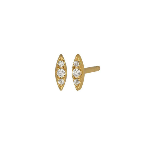 Meteor Diamond CZ Stud Earrings in Gold.