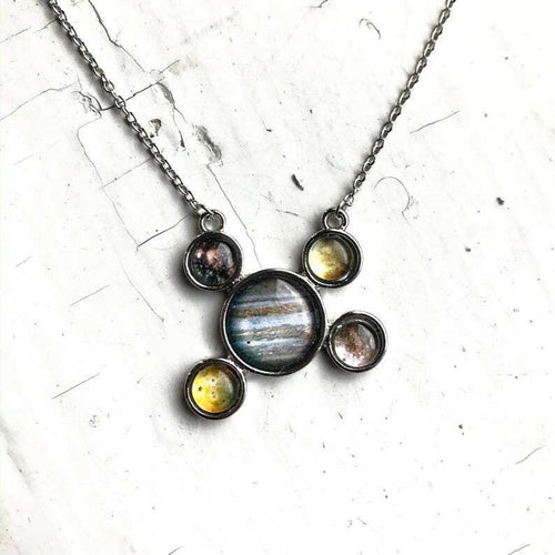 Jupiter and Galilean Moons Planet Pendant.