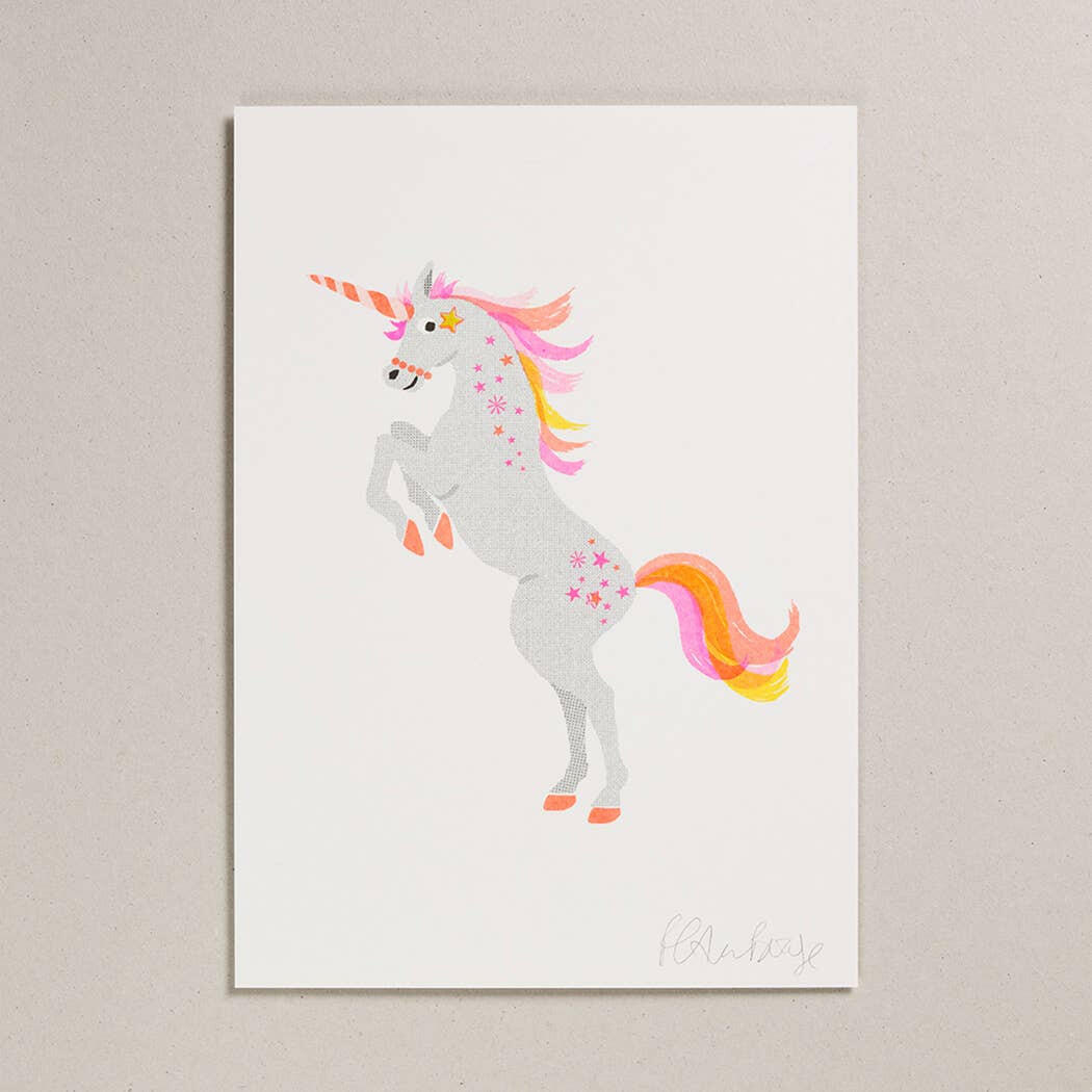 Risograph Print - Unicorn.