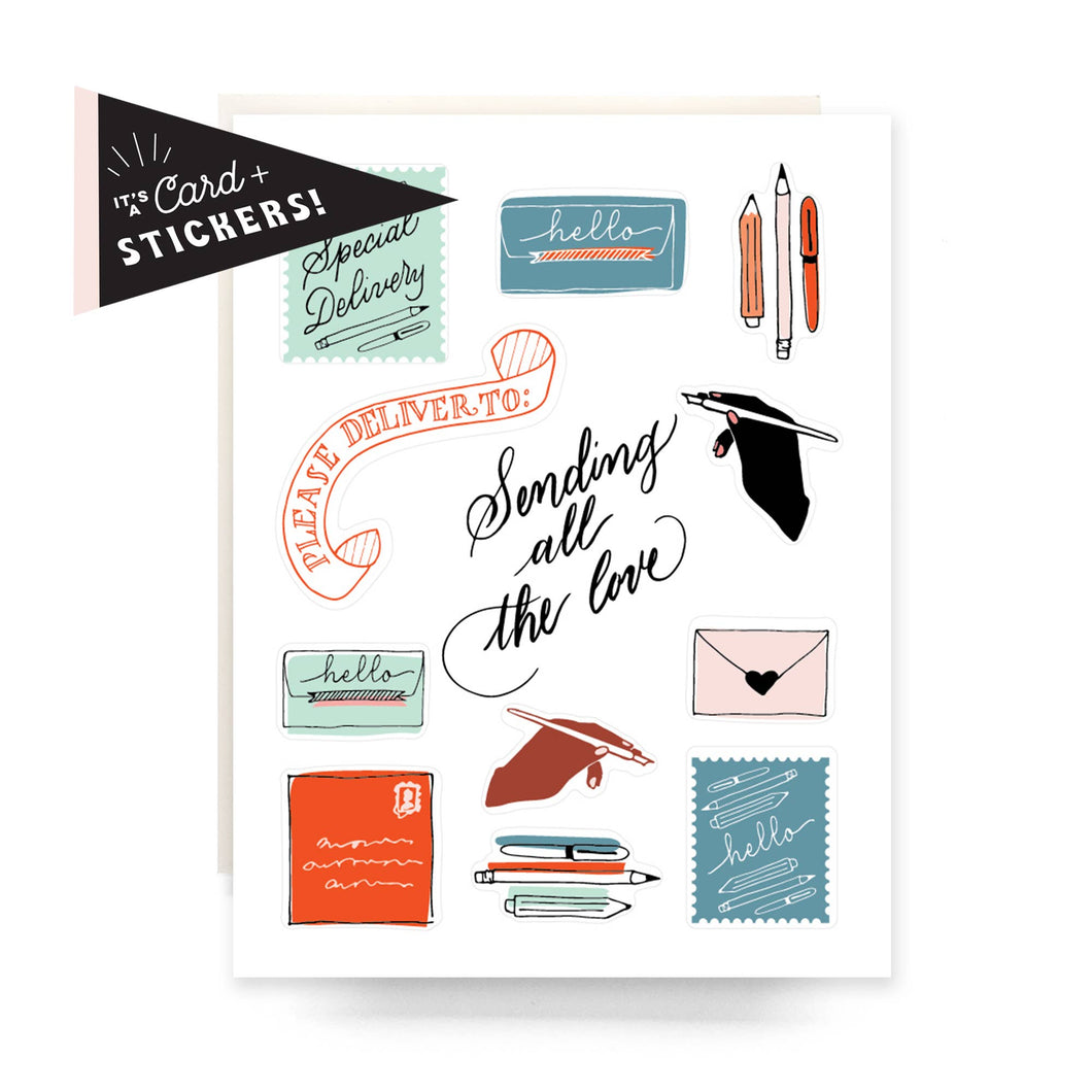 Sticker Sheet Greeting Card: All the Love