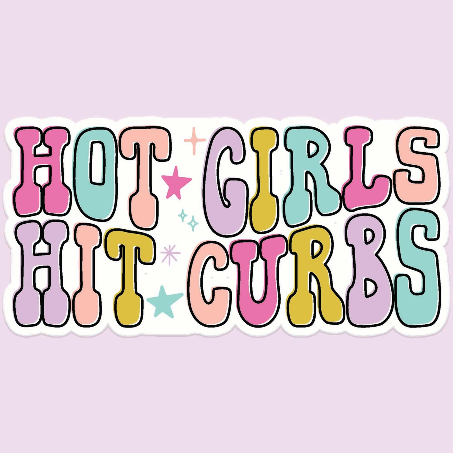 Hot Girls Hit Curbs Funny Car Sticker Decal.